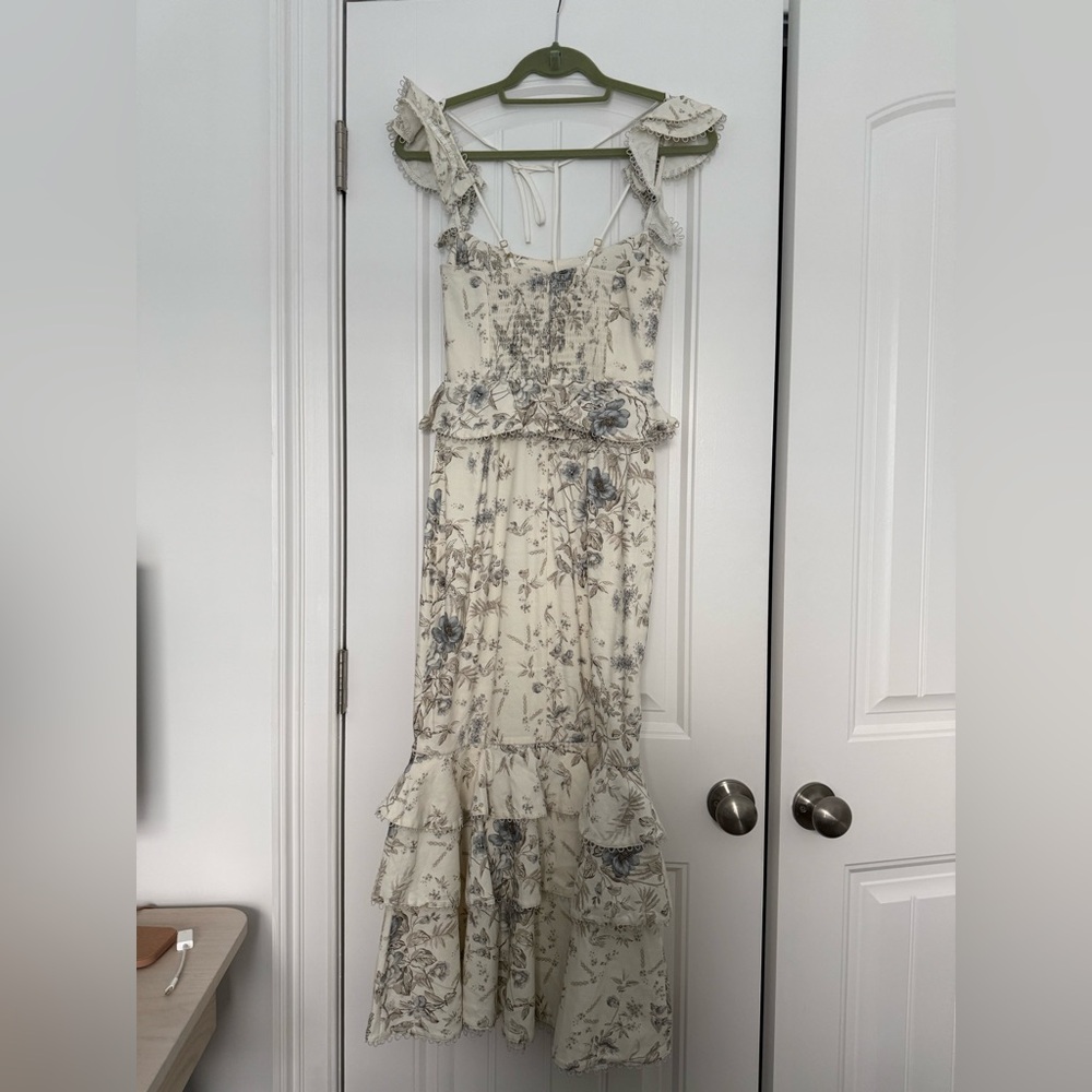 V. Chapman Floral Cream Midi Dress - Picture 7 of 12